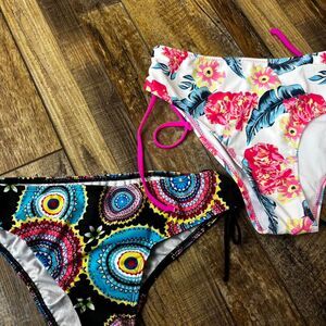 BEACH SISSI High Rise Colorful Women's Multi Bikini Tankini Medium Bottom Set 2